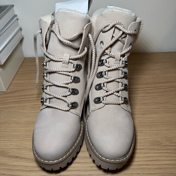 DV by Dolce Vita Shoes - DV By Dolce Vita Tie Up Cream Fur Boots